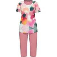 Ammann Schlafanzug Beetroot (Set, 2 tlg., 2-teilig) Damen Pyjama 3/4 Hose Kurzarm Baumwolle-Modal-Mix Sommer