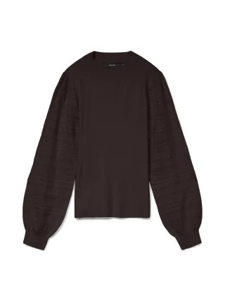 VERO MODA - VMNEWLIMONE LS HIGHNECK PULLOVER BOO Chocolate Torte - Gr. - M