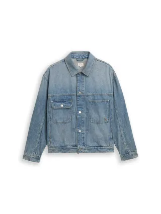 Denim Tom Tailor - Relaxed Fit Jeansjacke mit Eingriffstaschen tinted blue denim - Gr. - XL
