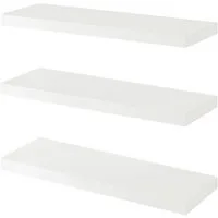 en.casa Wandregal, 3-tlg., »Stranda« 3er Set 60 x 20 x 4 cm Weiß
