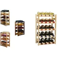 Modo24 Weinregal Flaschenregal Holzregal Flaschenständer Varianten 12 bis 91 Flaschen, RW1 Getränkeregal, 3 Farben, FSC Holz Nachhaltig