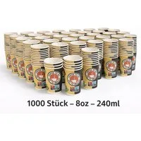 Homeparadise Coffee-to-go-Becher 1000 Coffee To Go Becher 8oz 240ml, 20x50, Pappbecher Gastro & Event