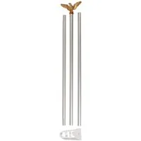 MFH Fahne Fahnenstange, weiß, mit goldfarbenen Adler (3-St), mit goldfarbenen Adler