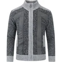 Allthemen Cardigan Herren Strickjacke mit ärmelflecken Strickjacke Winter