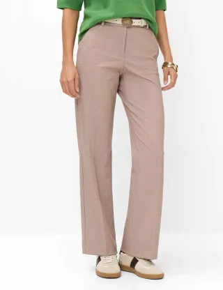 Brax Damen Flatfronthose Style MAINE DESERT, Beige, Gr. 48L