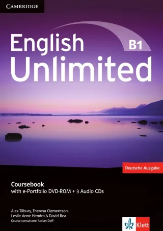 English Unlimited B1: Coursebook with e-Portfolio DVD-ROM + 3 Audio-CDs