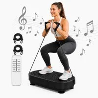 ZMH Vibrationsplatte Trainingsgerät, Angetriebene Vibrationsplattform bis 150/200kg, 200 W, 199 Intensitätsstufen, für Ganzkörpertraining, Fettverbrennung und Muskelaufbau und Formung