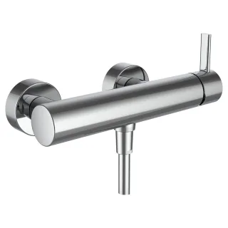 LAUFEN Brausearmatur Aufputz MEDA mit Zubehör Kunststoffschlauch 1500 mm und Handbrause MyTwin100 ch HF506650100600