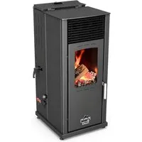 Baba's Kaminofen Eco Hybridofen Pellets und Holz Kombiofen Pelletofen ohne Strom, 8 kW, Dauerbrand, Dauerbrandofen, Holzofen Holz Ofen Kamin
