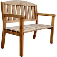 Mega-Holz Gartenbank Gartenbank Holz mit Rückenlehne ZWEISAM 110 x 63 x 97 cm aus FSC-Holz, Massive Holzbank für Garten, Balkon und Terrasse
