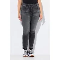 Ulla Popken 5-Pocket-Jeans Jeans Sarah Fransensaum schmales Bein Komfortbund