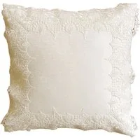 matches21 HOME & HOBBY Kissenbezüge Kissen-Bezug Blumen Spitze woll-weiß floral 40x40 cm, (1 Stück), Wohnzimmer Kissen-Hülle als Deko-Kissen Zier-Kissen Sofa-Kissen