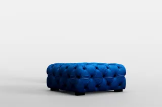 Polsterhocker Designerhocker Sitzhocker NATALIE in Stoff Riviera Blau
