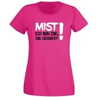 G-graphics T-Shirt zum Junggesellinnen-Abschied - Mist – ich bin die, die heiratet! Slim-fit Damen Braut-T-Shirt zum JGA / Poltershirt