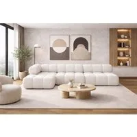 Kaiser Möbel Ecksofa L-form, Wohnlandschaft für Wohnzimmer, Bouclé-Stoff Abriamo, Selia, Ecksofa, Modernes L-Design,Weiche, abgerundete Formen,Trendiger Bouclé-Stoff