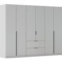 OTTO home Drehtürenschrank Kleiderschrank Schrank Garderobe AGORDO mit Dekor- oder Hochglanzfront (in zwei Griff-Farben, Breite 271 cm) mit Außenschubkästen, Serie in 7 Breiten und 2 Höhen MADE IN GERMANY