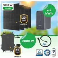 Paket.ag Balkonkraftwerk 1840W mit 2000W Wechselrichter & 2,24kWh Speicher–App, Wlan, (1-St)