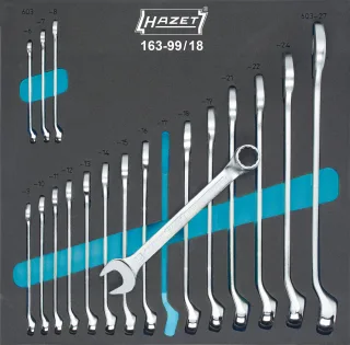 HAZET Ring-Maulschlüssel Satz Einlage 18-teilig - 163-99/18