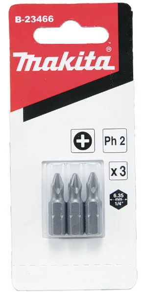 Makita Bit-Set PZ1, PZ2, PZ3, 3 Stück - PZ1, PZ2, PZ3 - 25 mm - B-24527