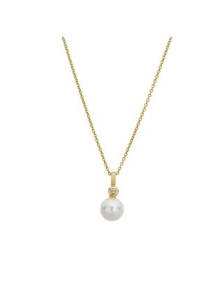 Lyomi Anhänger mit Kette 585/- Gelbgold 1 synth.Diam 0,02ct