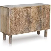 Marrakesch Orient & Mediterran Interior Kommode Skandinavische Kommode Nakim handgefertigt aus Holz in Natur 104 cm (1 St), Handarbeit