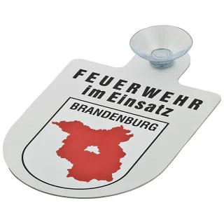 Alu Saugnapf Wappen Schild Feuerwehr im Einsatz mit Wappen Brandenburg