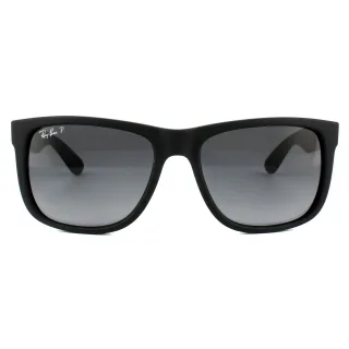 Ray-Ban Sonnenbrille Justin 4165 622/T3 Schwarzer Gummi Grau Gradient Polarisiert