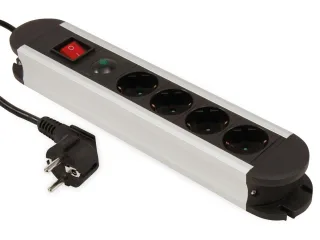 MCPOWER Steckdosenleiste SL-04, 4-fach, Schalter, 1,4 m Zuleitung, ÜS
