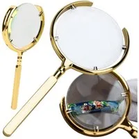 VERK GROUP Handlupe Handlupe 6-fach Vergrößerung Goldfarben – Leselupe 22 cm für Senioren