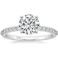 ROUGEMONT Silberring Funkelnder Damen Moissanit Verlobungsring mit Zertifikat 7mm 1,2ct, Echtschmuck