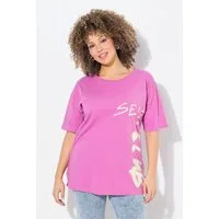 Ulla Popken T-Shirt T-Shirt Schriftdruck Oversized Rundhals Halbarm