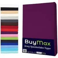 Buymax Spannbettlaken Topper, Spannbetttuch für Topper bis 12 cm Höhe, 100% Baumwolle Jersey, Jersey, Gummizug: Rundumgummi, (1 Stück), Pflegeleicht und Atmungsaktiv, in Verschiedenen Farben und Größen