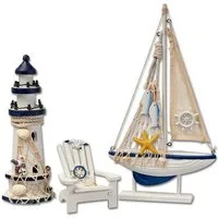 Badaccessoires-Sets Maritime Badezimmer Deko - Holz Decor Accessoires