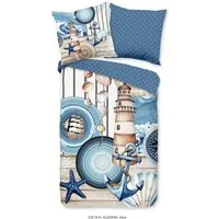 hip Wendebettwäsche Aldiana, Mako-Satin, Satin, 2 teilig, Mako-Satin, Reißverschluss, Wendeoptik, Mandala, Maritim, Blau
