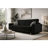 MOEBLO Schlafsofa CALIFORNIA, Sofa aus Samtstoff Couch für Wohnzimmer Sofagarnitur Polstersofa Wohnlandschaft Velours 230x96x97cm, mit Bettkasten und Schlaffunktion