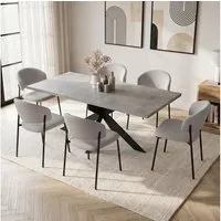 Jiexi Essgruppe Ausziehbarer Esstisch 160-200cm MDF Rhein Set Cord Stühle