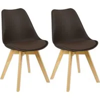 Woltu Esszimmerstuhl (Set, 2 St), Polsterstuhl Sitzfläche aus Kunstleder Holzbeine