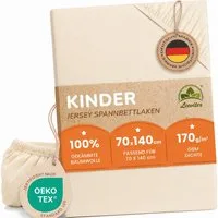 leevitex® Spannbettlaken in verschiedenen Größen und Farben, Jersey aus 100% Baumwolle, Jersey, Gummizug: rundum, (1 Stück), für Kinder- & Standardmatratzen, OEKO-TEX® STANDARD 100 zertifiziert