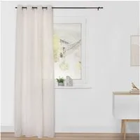 LICHTBLICK ORIGINAL Vorhang Vorhang in Leinenoptik mit Ösen, lichtdurchlässiger Stoff (1 St), Ösen, transparent, Polyester, lichtdurchlässig, Leinenoptik, Transparent