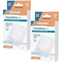 LifeMed Wundpflaster 2x Lifemed Duschpflaster XXL 10cm x 8cm Aqua - 2x 5 Stück