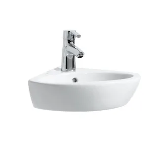 LAUFEN Pro B Eck-Waschtisch 8169580001041 44 x 38 cm, weiß, 1 Hahnloch, mit Überlauf