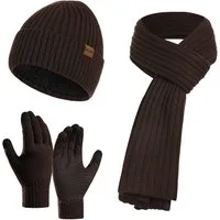 Cachito Mütze & Schal 3 Stück Mütze, Schal & Handschuh-Sets (Geschenkideen für Familie und Freunde zu Valentinstag und Geburtstag) Geeignet für Jugendliche, Menschen mittleren Alters und Senioren