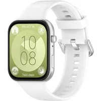 Wigento Smartwatch-Armband Kunststoff Silikon Huawei Watch Fit 5 4 / 5 4 Pro / 3 hochwertig Weiß, Ersatz Austausch Silikon Sport Armband