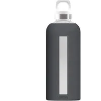 Sigg Trinkflasche Star Trinkflasche Glasflasche Silikonhülle 0.85 L Shade Grau, Borosilikatglas
