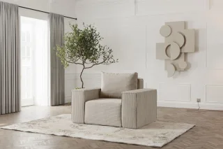Sessel Designersessel ESTELLE in Stoff Poso Beige