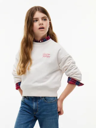 TOMMY SCRIPT PRINTED SWEATSHIRT Off White - Gr. - 12