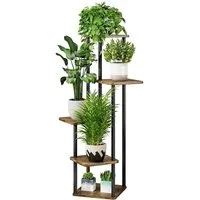 Allyson Pflanzentreppe Blumenständer 5 Ebenen Pflanzenständer Pflanzenregal & Blumenhocker, 5 Ebenen, stabiles Metallgestell, platzsparendes vertikales Design