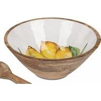 formano Servierschale Zitronen, Mangoholz, Lebensmittelecht, Natur, Zitronen, H: 13.5cm