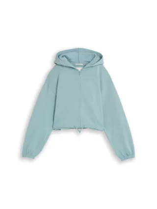 tom tailor kids - Cropped Hoodie Sweatjacke mit Kordelzug tourmaline - Gr. - 140