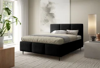 Polsterbett Schlafzimmerbett MIAMI 180x200cm in Stoff Coral Schwarz